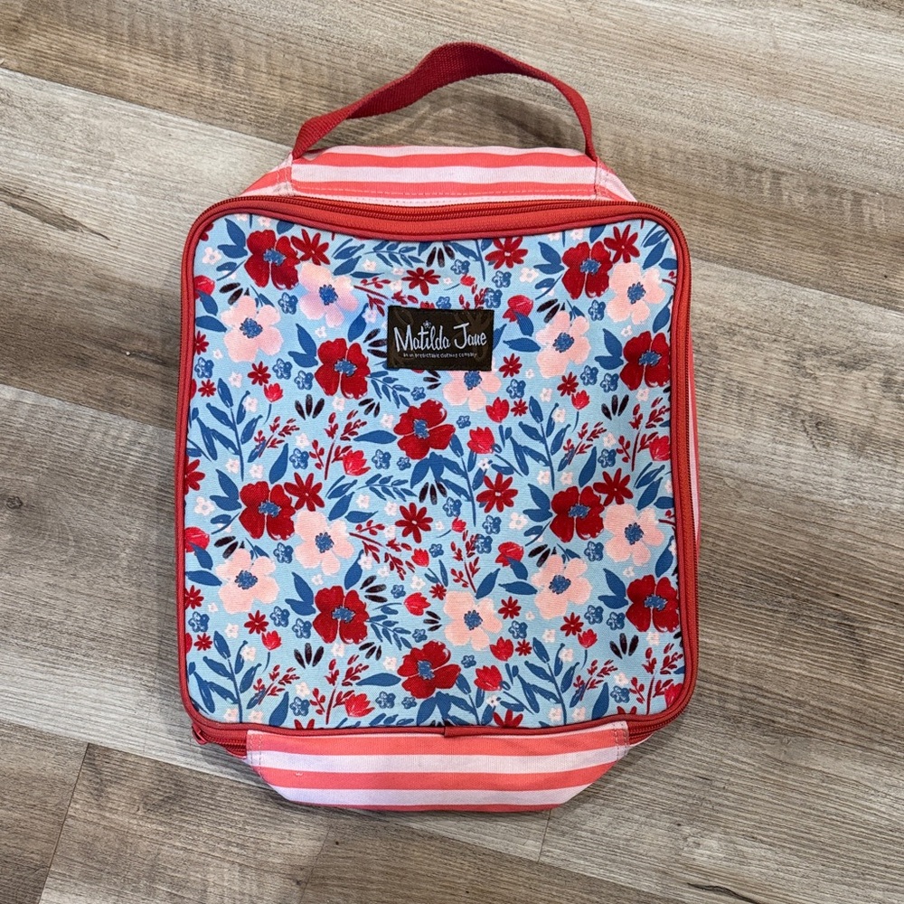 Matilda Jane Red and Blue Floral Bag packing cube tote bag